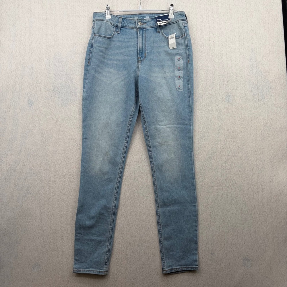 Old Navy Wow Super-Skinny Jeans High-Rise Light Wash Blue Denim Size 6 NEW